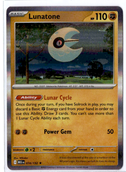 Lunatone - 074/132 - Holo Rare - Pokemon Mega Evolution - Image 1