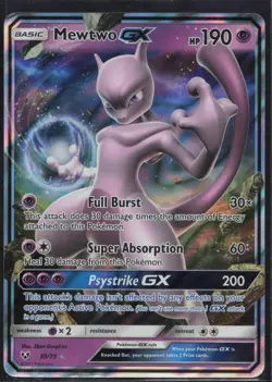 Mewtwo GX 39/73 Holo GX Rare Shining Legends Pokemon Moderately Played - Image 1