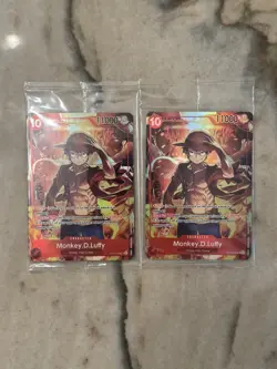 2x Monkey.D.Luffy ST10-006 One Piece Promotion Foil Treasure Booster - Sealed - Image 1