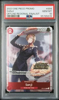 ONE PIECE SANJI PROMO 2023 OFFLINE REGIONAL FINALIST TRADING CARD GEM MT 10 - Image 1