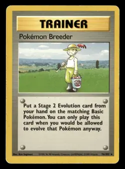 Pokemon Breeder 76/102 Rare Base Set Unlimited Pokemon Card - Image 2