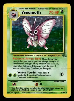 Venomoth 13/64 Holo Rare Jungle Set Pokemon Card - Image 1