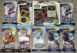 Pokemon Sword & Shield CHILLING REIGN Eevee & Morpeko Blisters + 7 Sleeved Packs - Image 1
