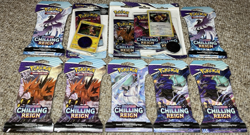 Pokemon Sword & Shield CHILLING REIGN Eevee & Morpeko Blisters + 7 Sleeved Packs - Image 2
