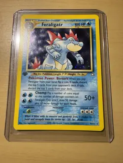 Pokemon TCG 1st Edition Feraligatr 4/111 Neo Genesis Holo Rare VTG WOTC 2000 - Image 1