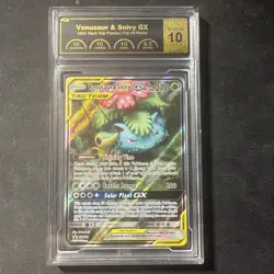 2019 Pokemon SM Black Star Promo #SM229 Venusaur And Snivy GX PCG Pristine 10 - Image 1