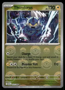 2025 Thundurus (Poke Ball Pattern) 033/086 Rare Holo NM SV: Black Bolt Pokemon - Image 1