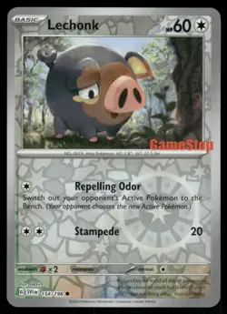 2026 Lechonk - (GameStop Promo) 154/198 Promo Reverse Holo NM Pokemon - Image 1