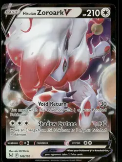 2022 Hisuian Zoroark V 146/196 Ultra Rare Holo NM SWSH11: Lost Origin Pokemon - Image 1