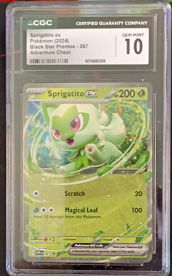 CGC 10 Sprigatito ex 087 Scarlet & Violet Promo Holo English Pokemon TCG - Image 1
