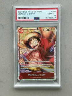 PSA 10 Monkey D. Luffy - One Piece The Three Captains ST10-006 SR (006) English - Image 1
