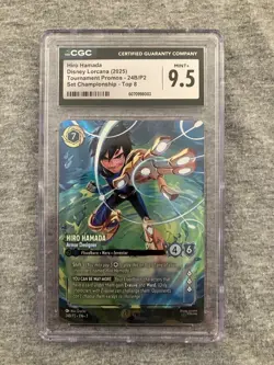 2025 DISNEY LORCANA EN P2-PROMO #24B HIRO HAMADA ARMOR DESIGNER CGC 9.5 - Image 1
