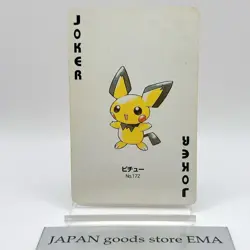 Pichu Pokemon #172 Joker Playing Card Gold Poker Pichu Nintendo Japanese Vintage - Image 1