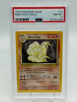 1999 Pokemon Game Ninetails HOLO Card #12 GRADED PSA 8 NM-MT - Image 1