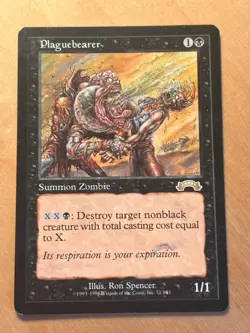 MTG Magic the Gathering Plaguebearer Exodus Damaged - Image 1