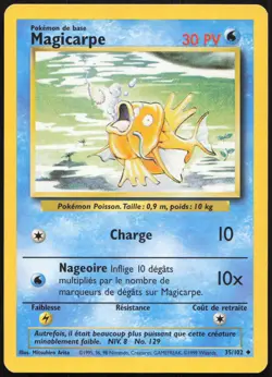 Carte Pokemon Magicarpe 35/102 Set de base Francais - Image 1