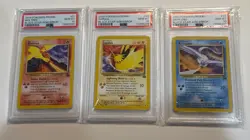 All 3 PROMOS Moltres, Zapdos, Articuno Pokemon Aoki Error PSA 10 GEM MINT - Image 1
