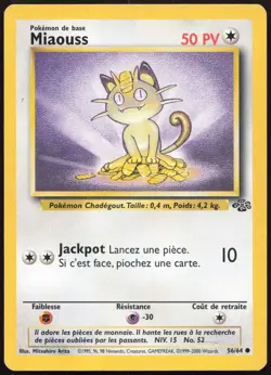 Carte Pokemon Miaouss 56/64 Jungle Francais - Image 1