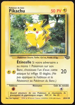 Carte Pokemon Pikachu 60/64 Jungle Francais - Image 1