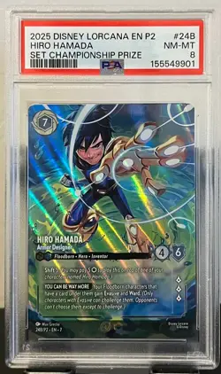 DISNEY LORCANA EN P2 HIRO HAMADA - ARMOR DESIGNER (SET CHAMPIONSHIP) PSA 8 - Image 1