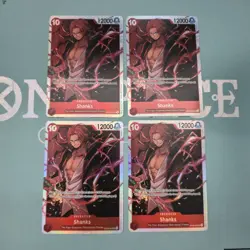 X4 OP09-004 Shanks English Playset Super Rare One Piece Cards - Image 1
