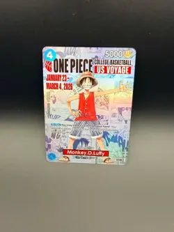 One Piece Monkey D. Luffy College Basketball US Voyage Promo Card P-055 - Image 1
