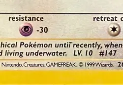 1999 Pokemon TCG 1st Edition Base Set Shadowless Dratini 26/102 ERROR Card LP - Image 2