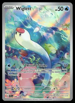 Pokemon Cards Wiglett 206/198 Scarlet & Violet Illustration Rare NM - Image 1