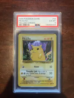 1999 Pokemon Game Pikachu Yellow Cheeks PSA 6 - Image 1