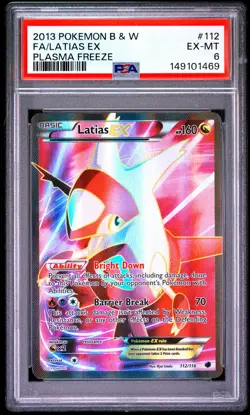 2013 Pokemon Black & White Plasma Freeze 112 Latias EX PSA 6 149101469 - Image 1