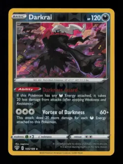 REVERSE HOLO DARKRAI RARE HOLO 105/189 LP POKEMON - Image 1
