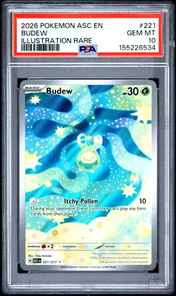 Pokemon TCG Budew 221/217 Ascended Heroes Illustration Rare Holo PSA 10 EN - Image 1