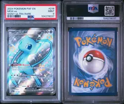 2024 POKEMON PAF EN-PALDEAN FATES SHINY ULTRA RARE #216 MEW EX PSA 9 - Image 1