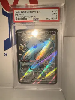 2024 POKEMON PAF EN-PALDEAN FATES SHINY ULTRA RARE #216 MEW EX PSA 9 - Image 2