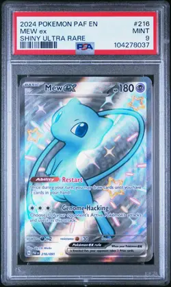 2024 POKEMON PAF EN-PALDEAN FATES SHINY ULTRA RARE #216 MEW EX PSA 9 - Image 3