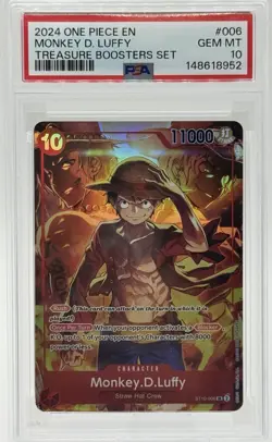 2024 One Piece EN Monkey D. Luffy ST10-006 SR Treasure Boosters Set PSA 10 - Image 1