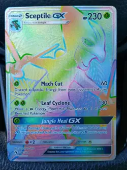 POKEMON Sceptile GX 216/214 Secret Rare Rainbow Lost Thunder 2018 - Image 1