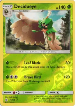 Decidueye - (Water Web Holo) Holo #011/149 - Miscellaneous Cards & Products - NM - Image 1