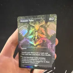 MTG Demonic Tutor Commander Masters Mythic Foil Borderless EN (NM) - Image 3