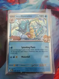 Pokemon TCG Gyarados Cosmo Holo Rare Misty's Destined Rivals Stamp 049/182 - Image 3