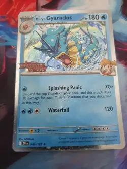 Pokemon TCG Gyarados Cosmo Holo Rare Misty's Destined Rivals Stamp 049/182 - Image 5