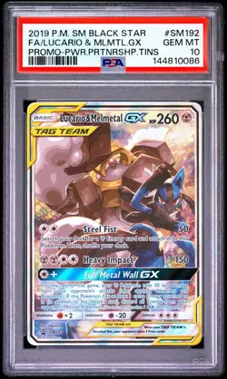 2016-19 Pokemon SM Black Star Promos Lucario & Melmetal #SM192 PSA 10 GEM MINT - Image 1