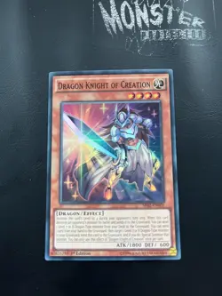 YUGIOH DRAGON KNIGHT OF CREATION SUPER RARE SR02-EN002 1ST EDITION - Image 1