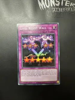 YUGIOH LEVEL RESIST WALL SUPER RARE EG01-EN005 1ST EDITION - Image 1