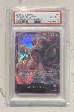 One Piece Monkey D Luffy OP05-060 ST18 PSA 10 GEM MINT - Image 1