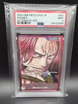 Bandai One Piece CCG - Shanks OP09-001 Alternate Art Foil Leader - PSA 9 - Image 1