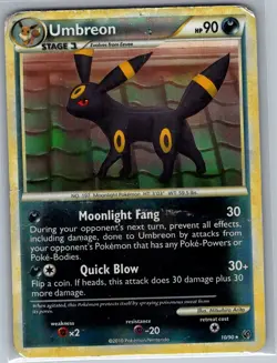Umbreon 10/90 Reverse Holo Undaunted - Pokemon Card - Creased - Image 1