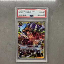One Piece CCG Monkey.D.Luffy OP10-118 Royal Blood English Sec Foil Card PSA 10 - Image 1