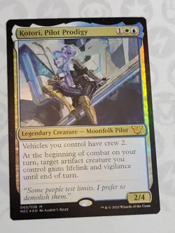 C4582 MAGIC MTG COMMANDER KAMIGAWA NEC KOTORI, PILOT PRODIGY #002 NM FOIL - Image 1