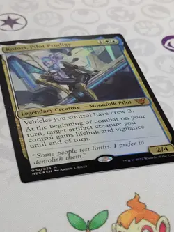 C4582 MAGIC MTG COMMANDER KAMIGAWA NEC KOTORI, PILOT PRODIGY #002 NM FOIL - Image 2